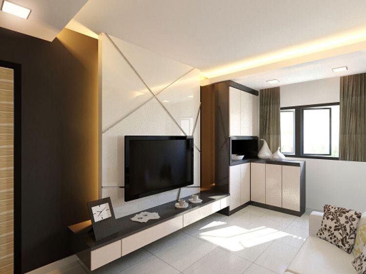 Contemporary TV Entertainment Console with Storage Credenza