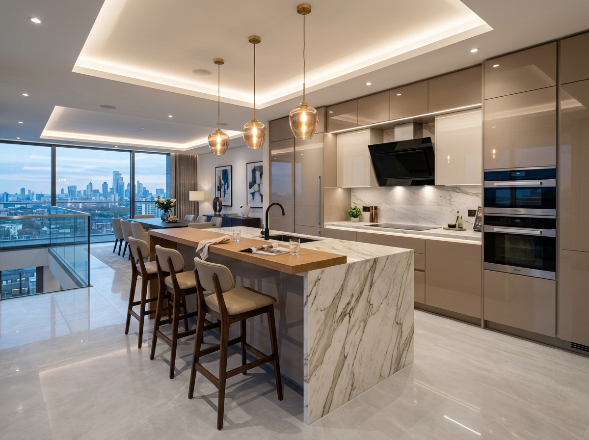 Island Kitchen with Breakfast Counter